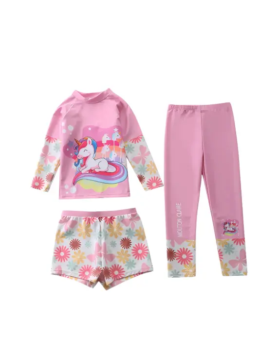 HW 211258 Girls 3-Piece Swimwear Set